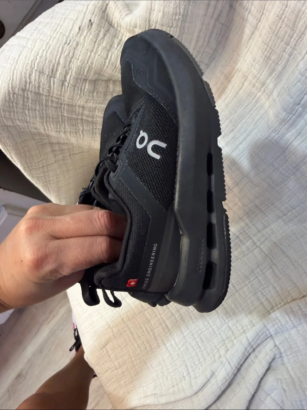 On Running Kids Black Mesh Athletic Sneakers